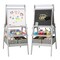 Grey 3-in-1 Kids Art Easel with Magnetic Chalkboard and Whiteboard Perfect Gift for Boys and Girls